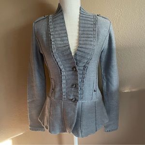 White House Black Market - Gray Woman’s button down Sweater.